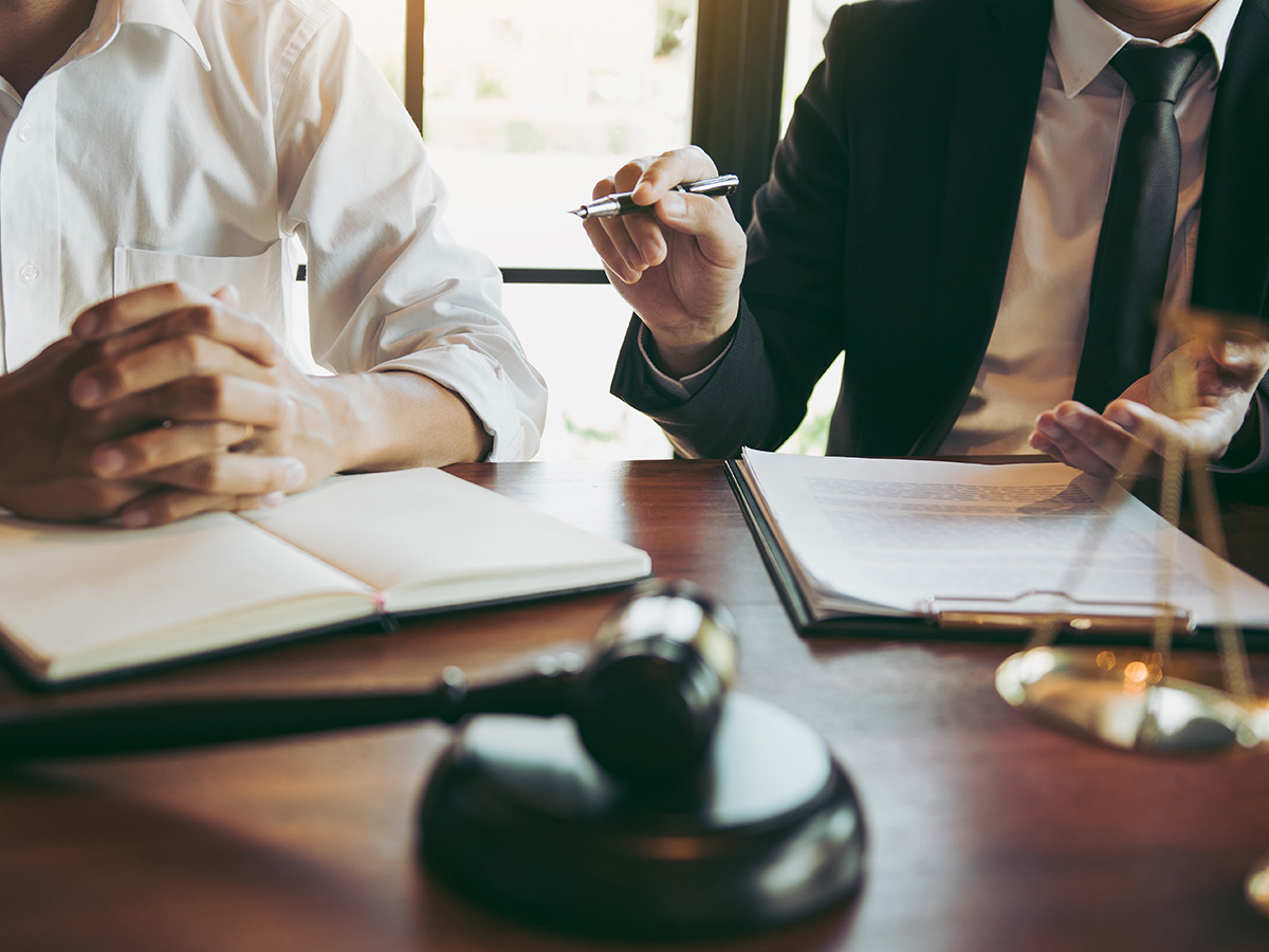 Attorney with client